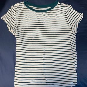 Green and white striped shirt American Eagle